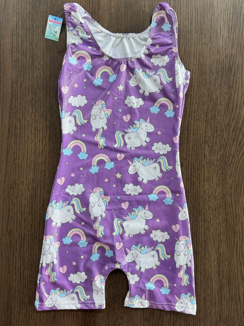 NWT Girls' Size 10 Purple Unicorn Rainbow Gymnastic Unitard